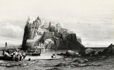 Vista de la Isla de Ischia, grabado, Italia de Italian School
