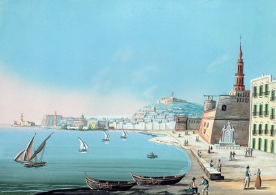 Vista de Nápoles desde el Carmine, c.1845 de Italian School