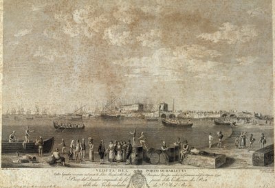 Vista del puerto de Barletta de Italian School