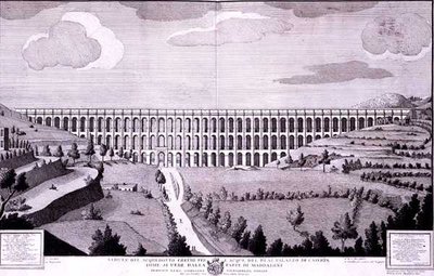 Vista del Acueducto que lleva agua al Palazzo di Caserta desde Maddaloni de Italian School