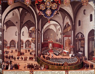 Vista del Concilio de Aquilea en 1596 de Italian School