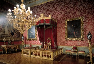 Vista de la Sala del Trono o Sala de los Camareros siglo XIX Apartamentos Reales, Palazzo Pitti, Florencia Italia de Italian School