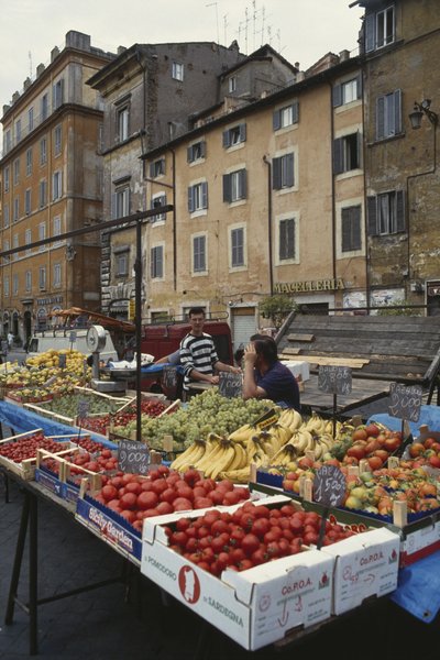 Vista del mercado de Italian School