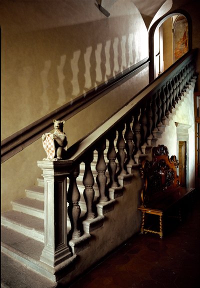 Vista de las escaleras del Ayuntamiento (Palazzo degli Anziani) de Italian School