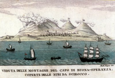 Vistas de las montañas del Cabo de Buena Esperanza de Italian School