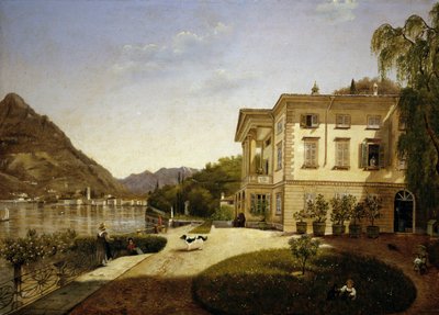 Villa La Roda en Blevio, en el Lago de Como (propiedad de Giuditta Pasta desde 1827, ahora destruida) de Italian School