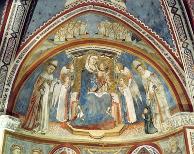 Virgen y Niño rodeados de Santos en el ábside de la Capilla de Nuestra Señora de Italian School