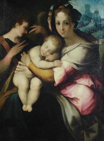 Virgen con el Niño, artista desconocido de Toscana, mediados del siglo XVI (óleo sobre lienzo) de Italian School