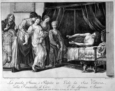 Esposa llevada a la cama de su esposo (¿en su día de bodas?), Italia, s. XVIII de Italian School