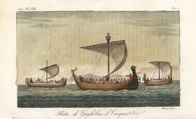 La flota de acorazados de Guillermo el Conquistador de Italian School