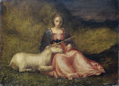 Mujer con unicornio, anónimo, c.1510 de Italian School