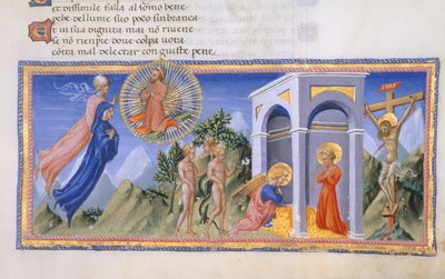 Yates Thompson 36, f.141 El misterio de la redención, de la "Divina Commedia", c.1444-50 (vitela) de Italian School
