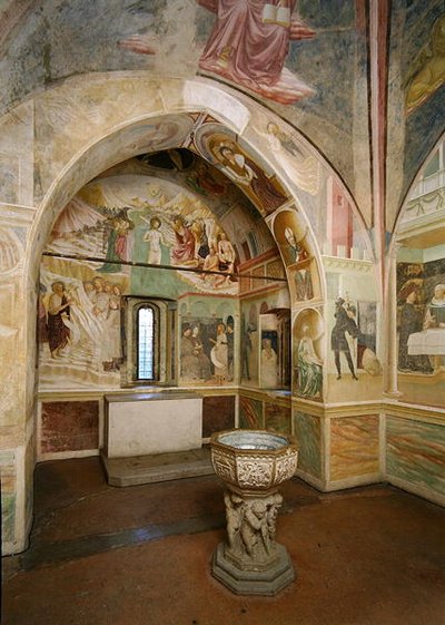 rnterior del Baptisterio con un fresco que representa escenas de la Vida de San Juan, de Tommaso Masolino da Panicale (1383-c.1447) (fresco) de Italian School