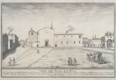 Vista de la iglesia de San Marco, Florencia de Italian School Italian School