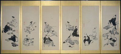 Los treinta y seis poetas inmortales, 1798 de Ito Jakuchu