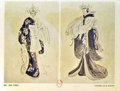 Diseños de vestuario para la ópera Turandot de Giacomo Puccini de Iudi Cozzi