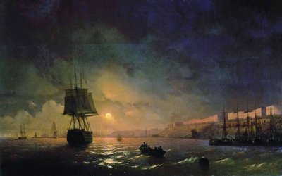 Ruso: "Vista de Odessa a la luz de la luna" Odessa a la luz de la luna de Ivan Aivazovsky
