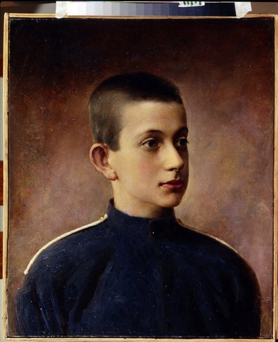 Portrait du grand duc Konstantin Nikolayevich de Russie (1827-1892). (Retrato del Gran Duque Konstantin Nikolayevich de Rusia). Retrato adolescente. Pintura de Ivan Alexeevich Tyurin (1824-1904), pintura sobre papel. Arte ruso del siglo XIX. Sate central N de Ivan Alekseevich Tyurin