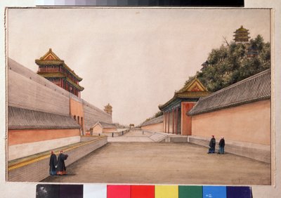 El palacio de invierno de Pekín, en la serie de bocetos chinos (Bocetos chinos, el palacio de invierno de Pekín). Pintura de Ivan Petrovich Alexandrov (1780-1818). Acuarela sobre papel, 21,5 x 28,3 cm de Ivan Alexandrov