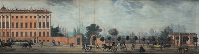 El Palacio Anichkov. Del panorama de la Avenida Nevsky, 1830 de Ivan Alexeyevich Ivanov