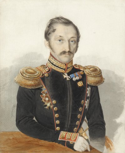 Retrato del General Alexander Danilovich Gerstenzweig 1818-1861 de Ivan Alexeyevich Nechayev