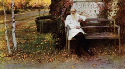 Conde León N Tolstoi (litografía en color) de Ivan Alexeyevich Vladimirov