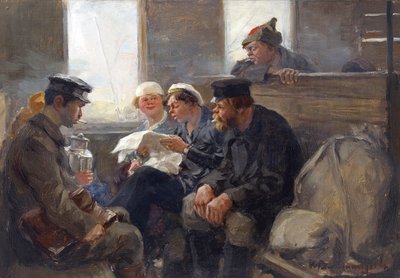 Grupo de bolcheviques en un tren por Vladimirov, Ivan Alexeyevich (1869-1947). Óleo sobre madera de Ivan Alexeyevich Vladimirov