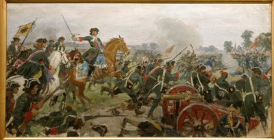 Batalla de Poltava en 1709 (óleo sobre lienzo) de Ivan Alexeyevich Vladimirov