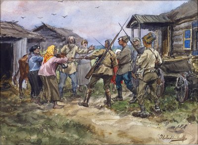 Requisición de ganado para el Ejército Rojo en un pueblo cerca de Luga de Ivan Alexeyevich Vladimirov