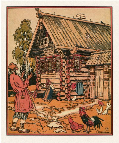 Ilustración para El cuento del pescador y el pez par Bilibin, Ivan Yakovlevich (1876-1942) de Ivan Yakovlevich Bilibin