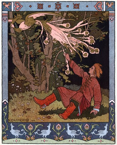 El zarevich Iván, el pájaro de fuego y el lobo gris, c.1899 de Ivan Yakovlevich Bilibin