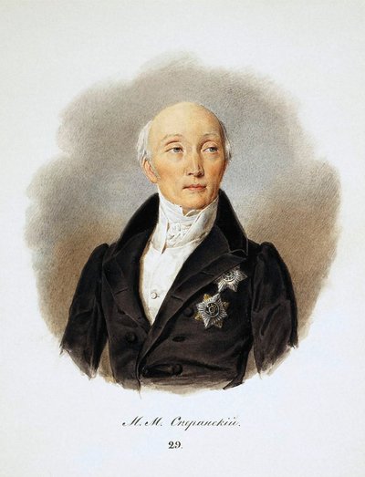 Retrato del Secretario de Estado y reformadores Conde Michail Speransky de Ivan Ivanovich Reimers