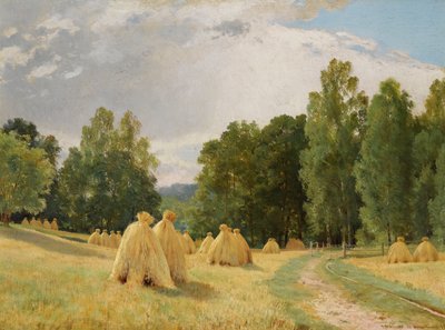 "Pilas de heno en Preobrajenskoie, Rusia" Pintura de Ivan Chichkine (1832-1898) - 1890 de Ivan Ivanovich Shishkin