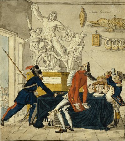 Napoleón Bonaparte vendiendo Bienes Robados, 1813 de Ivan Ivanovich Terebenev