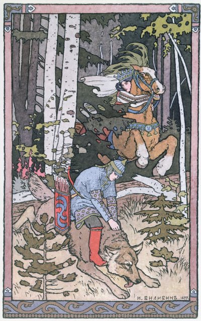 Escena de un cuento de hadas ruso, 1899 de Ivan Yakovlevich Bilibin