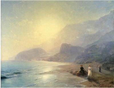 Alexander Pushkin y la Princesa Maria Raevskaya cerca de Gurzuf, 1886 de Ivan Konstantinovich Aivazovsky
