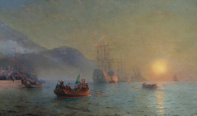 Cristóbal Colón zarpando de Palos, 1892 de Ivan Konstantinovich Aivazovsky