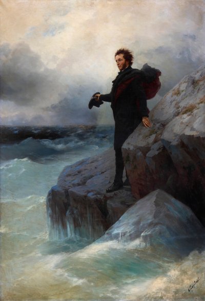 ¡Adiós, elemento libre, oh Mar! Alexander Pushkin en el Mar Negro, 1877 de Ivan Konstantinovich Aivazovsky