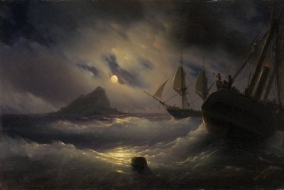 Gibraltar de noche, 1844 de Ivan Konstantinovich Aivazovsky