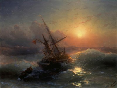 I.K.Aiwasowski, El naufragio / Pintura, 1888 de Ivan Konstantinovich Aivazovsky