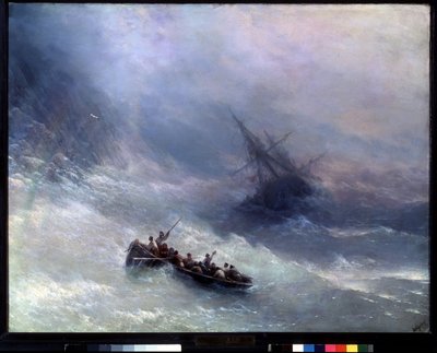 El arcoíris, el naufragio. Pintura de Ivan Konstantinovich Aivazosky (Ivan Konstantinovich Aivazovsky de Ivan Konstantinovich Aivazovsky