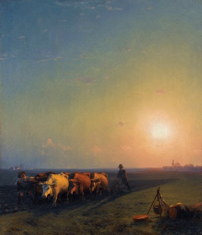 El arado en los campos, Crimea de Ivan Konstantinovich Aivazovsky
