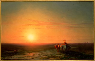 Campesinos Volviendo de los Campos al Atardecer, Siglo XIX de Ivan Konstantinovich Aivazovsky