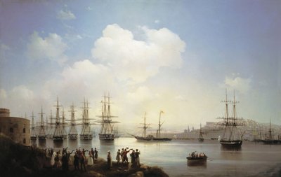 Escuadrón ruso en la incursión de Sebastopol, 1846 de Ivan Konstantinovich Aivazovsky