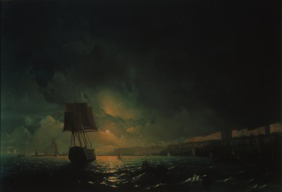 Vista sobre Odesa en una noche de luna, 1896 de Ivan Konstantinovich Aivazovsky