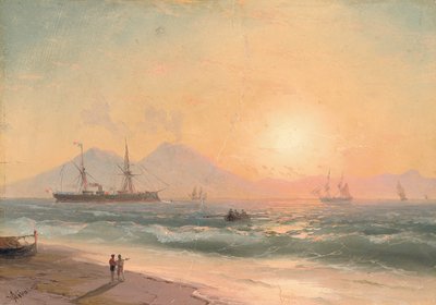 Observando barcos al atardecer de Ivan Konstantinovich Aivazovsky