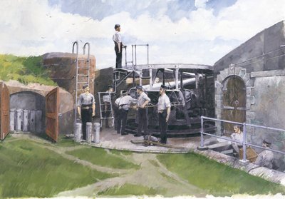 Poste de cañón, Castillo de Pendennis, Cornualles de Ivan Lapper