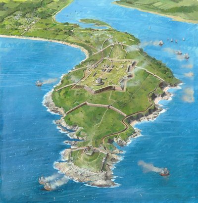 Castillo de Pendennis durante el asedio de 1646 de Ivan Lapper