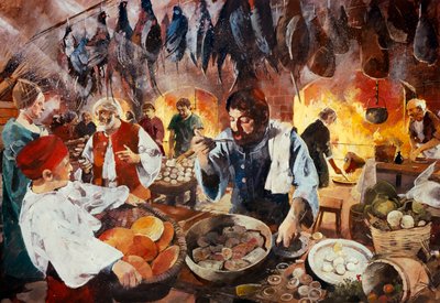 Cocina Tudor, julio de 1575, c. 1990-2010 de Ivan Lapper