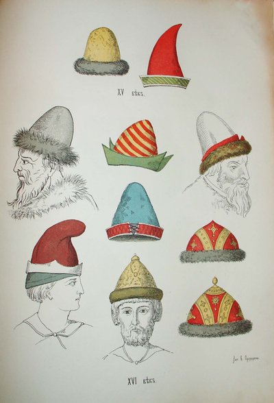 Tocados rusos de los siglos XV y XVI, 1850-1852 de Ivan Mikhaylovich Snegirev
